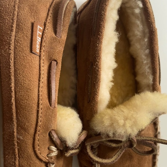 NEW L.L. Bean Wicked Good Brown Moccasins, Plush Sterling Lined - Picture 2 of 5